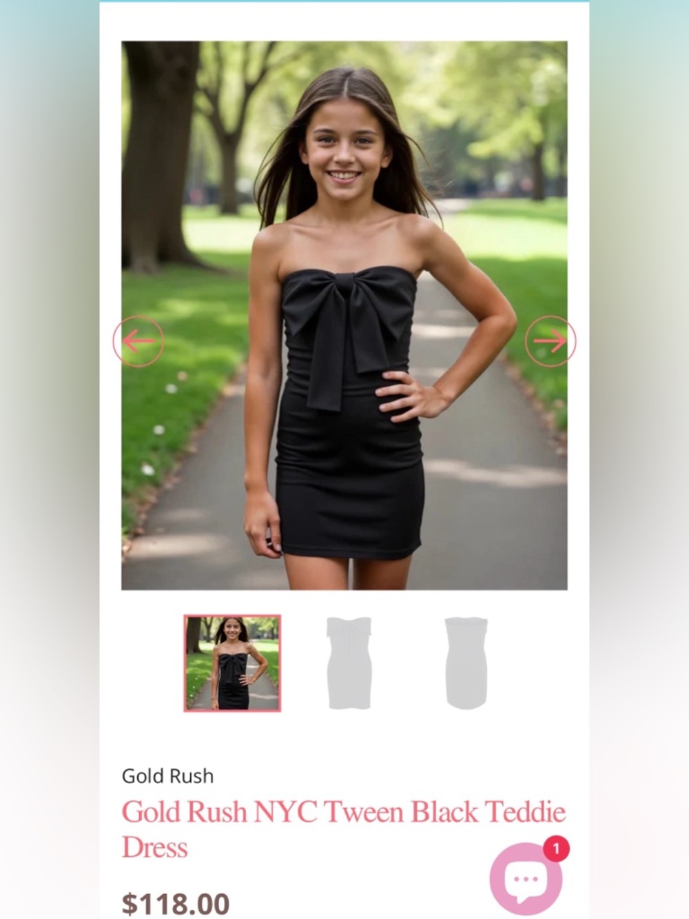 Girls Black Strapless Dress with Bow
